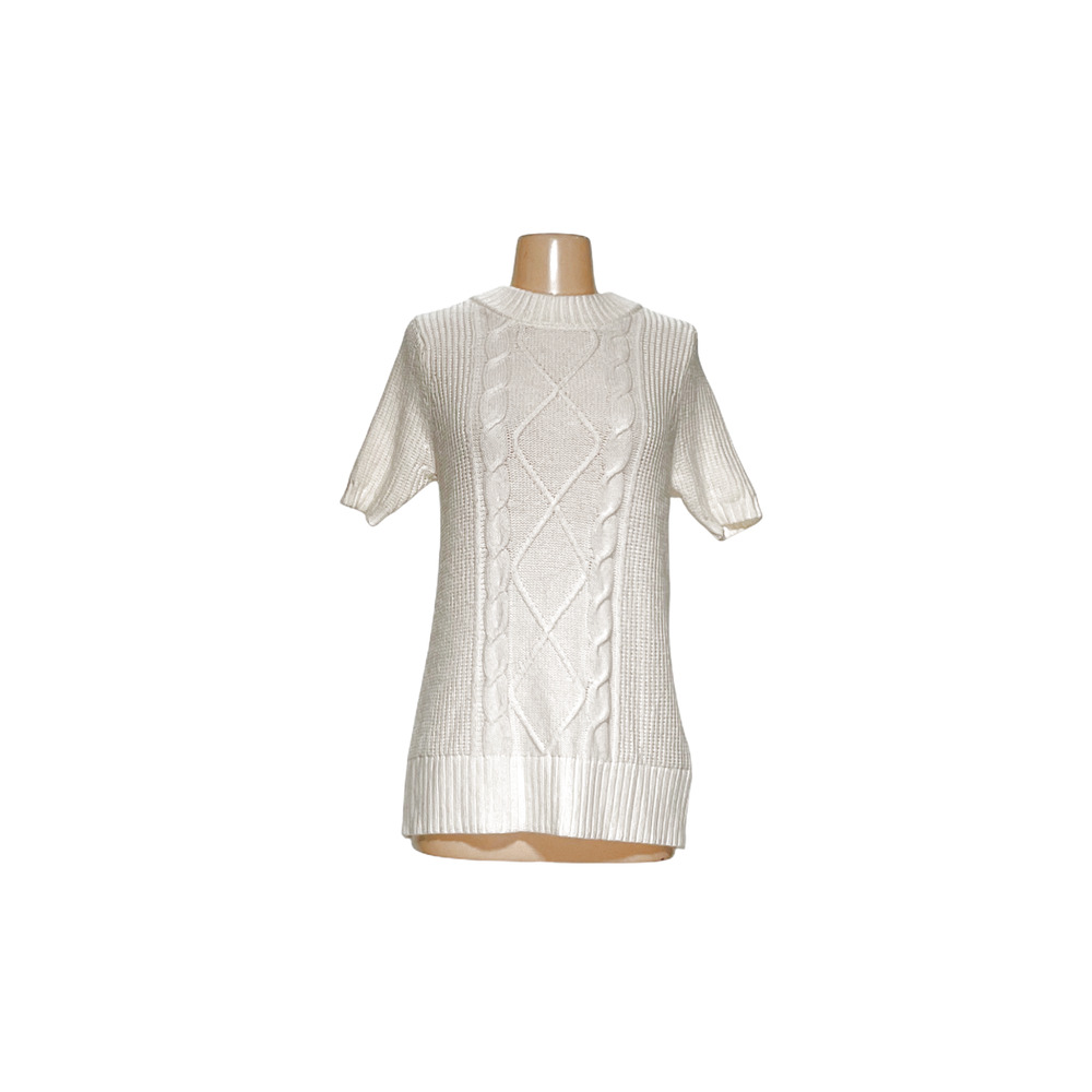 Torrid Cream Cable Knit Short Sleeve Top